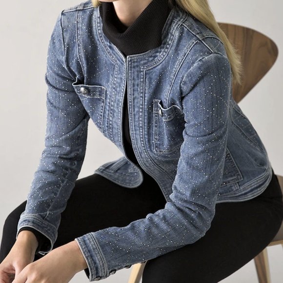 WHITE HOUSE BLACK MARKET LIMITED EDITION EMBELLISHED DENIM JACKET NEW W TAGS 4 - Picture 10 of 16